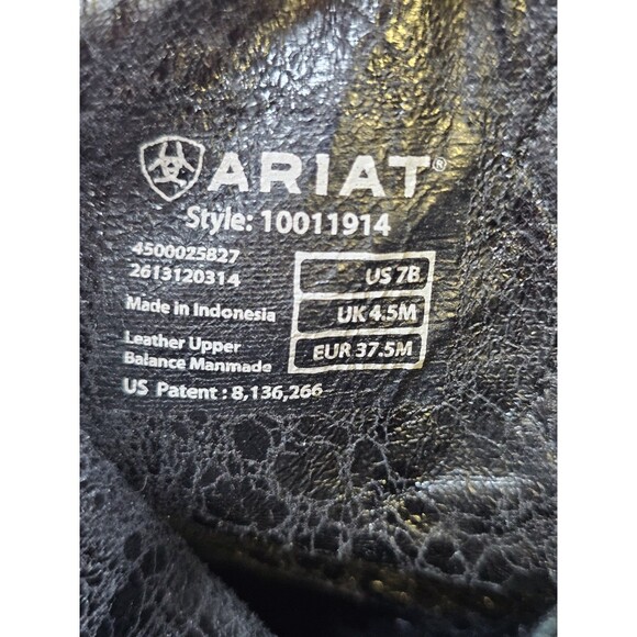 Ariat 7B Dahlia Western Boot Black Leather Cowgirl Whimsygoth Goth Boho Rodeo - Picture 12 of 13